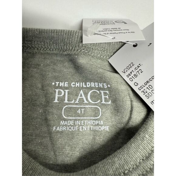 NWT The Children’s Place Handsome Tee Shirt Long Sleeve Green Cotton Size 4T - Picture 3 of 7